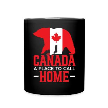 Bonne fête du Canada Drapeau canadien Feuille d’érable - Mug uni - noir - Devant