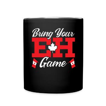 Bonne fête du Canada Drapeau canadien Feuille d’érable - Mug uni - noir - Devant