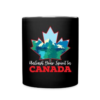Bonne fête du Canada Drapeau canadien Feuille d’érable - Mug uni - noir - Devant