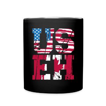 Bonne fête du Canada Drapeau canadien Feuille d’érable - Mug uni - noir - Devant