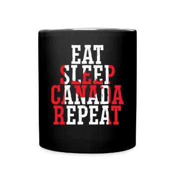Bonne fête du Canada Drapeau canadien Feuille d’érable - Mug uni - noir - Devant