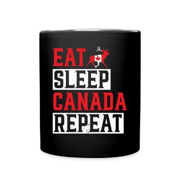 Bonne fête du Canada Drapeau canadien Feuille d’érable - Mug uni - noir - Devant