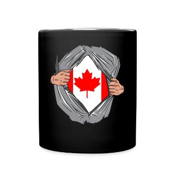 Bonne fête du Canada Drapeau canadien Feuille d’érable - Mug uni - noir - Devant