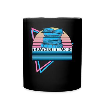 Funny Book Reader Bookworm - Full Colour Mug - black - Front
