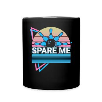 Lustiger Bowling Bowler Retro - Tasse einfarbig - Schwarz - Vorne