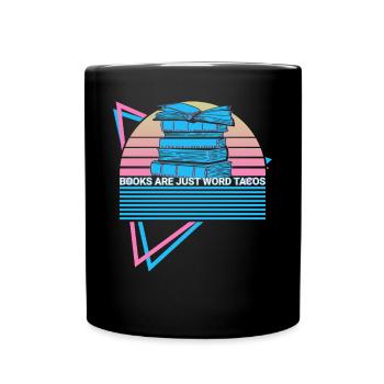 Funny Book Reader Bookworm - Full Colour Mug - black - Front