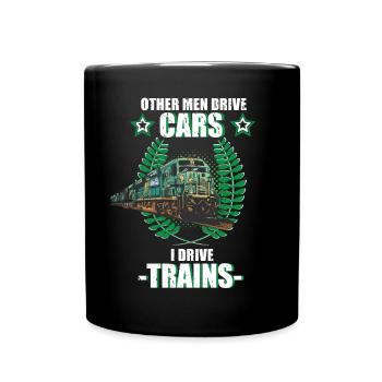 Trains Chemin de fer Leurre Conducteur Train Cadeau - Mug uni - noir - Devant