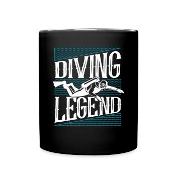 Diving Legend Diving Fins Goggles Diver - Full Colour Mug - black - Front