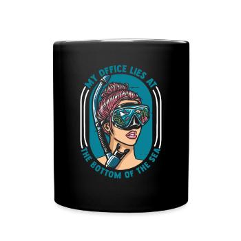 My Office Lies At The Bottom Of The Sea - Tasse einfarbig - Schwarz - Vorne