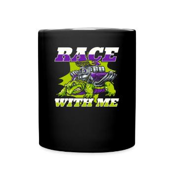 Course avec moi tortue d’eau tortue géante - Mug uni - noir - Devant