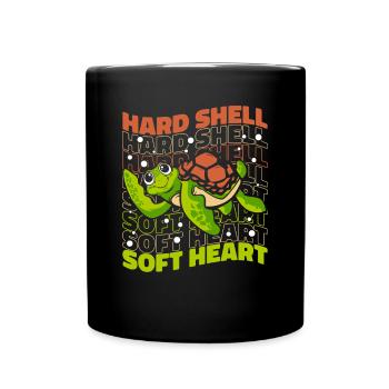 Hard Shell Soft Heart Giant Tortoise - Full Colour Mug - black - Front