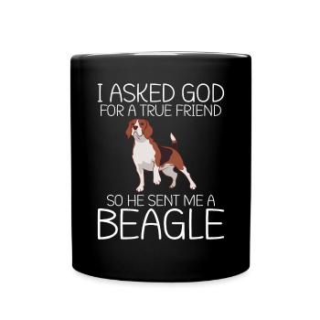 Beagle Geschenk Beagle Besitzer - Tasse einfarbig - Schwarz - Vorne