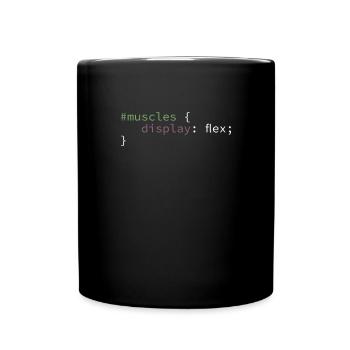 Funny CSS Muscles Flex GYM - Full Colour Mug - black - Front