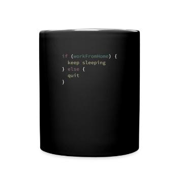 Fun work from home computer - Full Colour Mug - black - Front