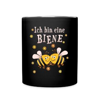 Biene Bienchen Bienen - Tasse einfarbig - Schwarz - Vorne
