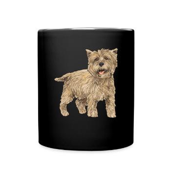 Cairn Terrier Hund - Tasse einfarbig - Schwarz - Vorne