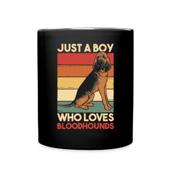 Bloodhound Hund Bluthund - Tasse einfarbig - Schwarz - Vorne