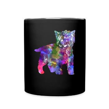 Cairn Terrier Hund - Tasse einfarbig - Schwarz - Vorne
