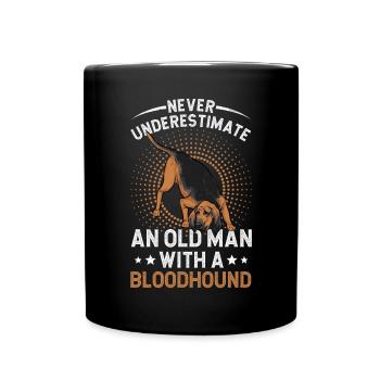 Bloodhound Hund Bluthund - Tasse einfarbig - Schwarz - Vorne