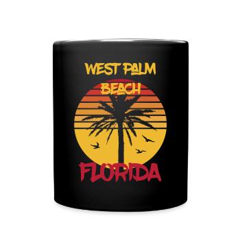 Floride West Palm Beach Palmen Ocean Surf - Mug uni - noir - Devant