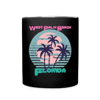 Surf West Palm Beach Holiday Florida Palm Ocean - Mug uni - noir - Devant