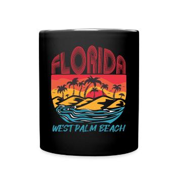 Palm Florida Surfing West Palm Beach Holidays - Full Colour Mug - black - Front