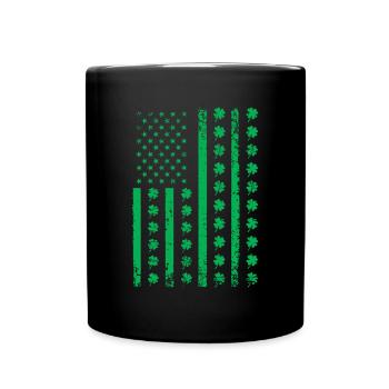 Saint Saint Patrick États-Unis Américain Irlandais Trèfle - Mug uni - noir - Devant
