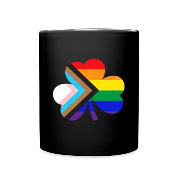 St. Patricks Day LGBTQ Gay Progress Pride Kleeblatt - Tasse einfarbig - Schwarz - Vorne