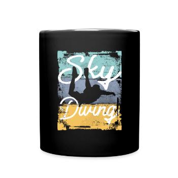 Vintage Freefall Thrill Skydiving - Full Colour Mug - black - Front