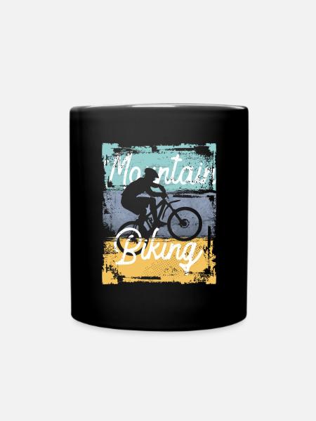 Vintage Mountain Biking Extreme sport - Full Colour Mug - black