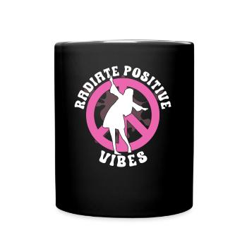 Hippie Peace Sign Peace Flowers Flower Child - Full Colour Mug - black - Front