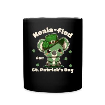 Koala-fied pour la Saint-Patrick Kleeblatt - Mug uni - noir - Devant