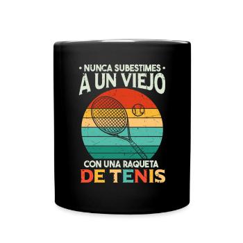Un Viejo Con Una Raqueta De Tenis - Mug uni - noir - Devant