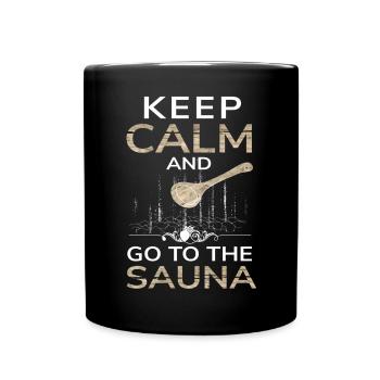 Restez calme et allez au sauna - Mug uni - noir - Devant