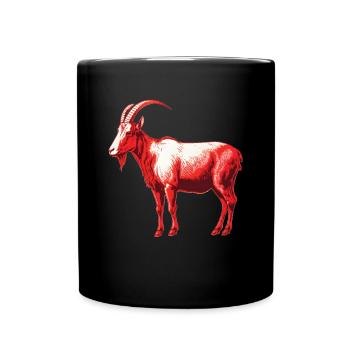 Goat red and white - Full Colour Mug - black - Front