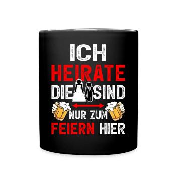 JGA Bräutigam T-Shirt Mann Junggesellenabschied - Tasse einfarbig - Schwarz - Vorne