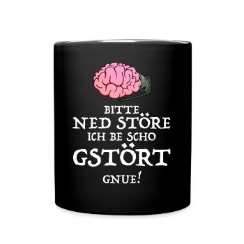 Bitte nicht stören | Schweizerdeutsch, Schweiz - Tasse einfarbig - Schwarz - Vorne