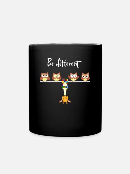 Be Different Giraffe Puzzle Autismus - Tasse einfarbig - Schwarz
