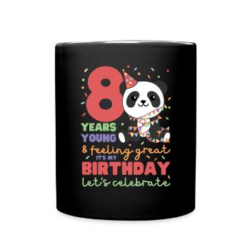 Panda pour les enfants de 8 ans de huit ans - Mug uni - noir - Devant