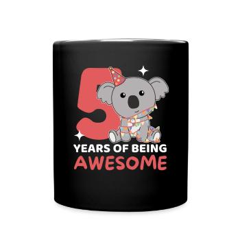 Koala pour les 5 ans Enfants de cinq ans - Mug uni - noir - Devant