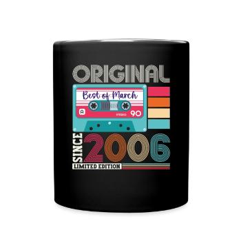 17 Birthday Man March Year 2006 Fun Cassette - Full Colour Mug - black - Front