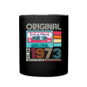 50 Birthday Man March Born 1973 Fun Cassette - Full Colour Mug - black - Front