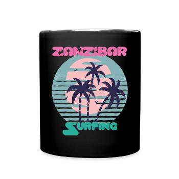 Palm Surf Zansibar Beach Holiday Island Sun - Mug uni - noir - Devant