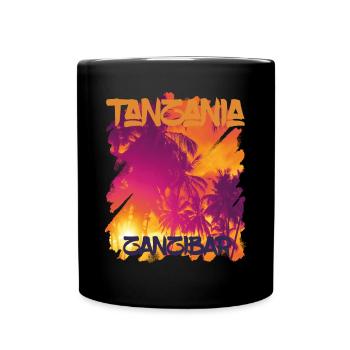 Palmiers Zansibar plage mer vacances surf île So - Mug uni - noir - Devant