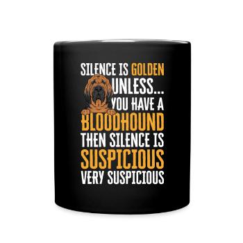 Bloodhound Hund Bluthund - Tasse einfarbig - Schwarz - Vorne