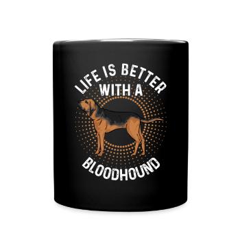 Bloodhound Hund Bluthund - Tasse einfarbig - Schwarz - Vorne