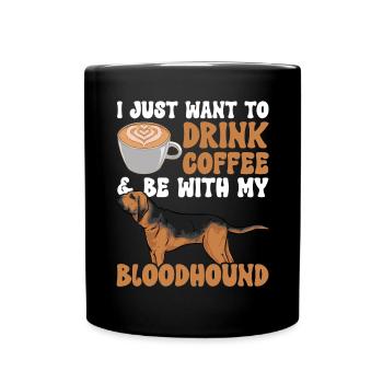 Bloodhound Hund Bluthund - Tasse einfarbig - Schwarz - Vorne