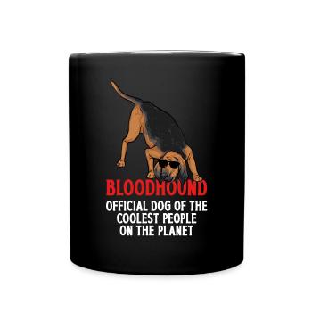 Bloodhound Hund Bluthund - Tasse einfarbig - Schwarz - Vorne