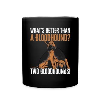 Bloodhound Hund Bluthund - Tasse einfarbig - Schwarz - Vorne
