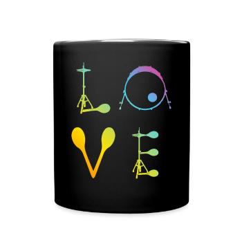 Love Drums Drum Player Drummer Musician Drum Playe - Full Colour Mug - black - Front